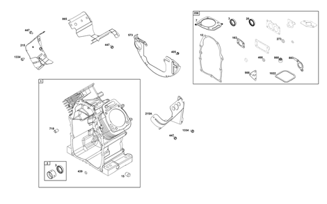 Cylinder Group Diagram and Parts List for 38E347-0019-G1 200000 - 399999 Briggs and Stratton Engine
